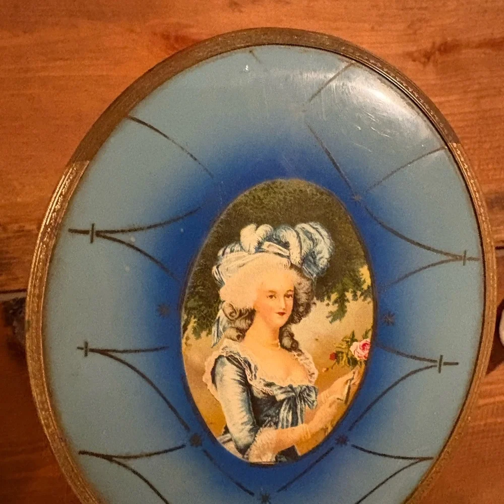 Vintage Brass Handheld French Design Mirror